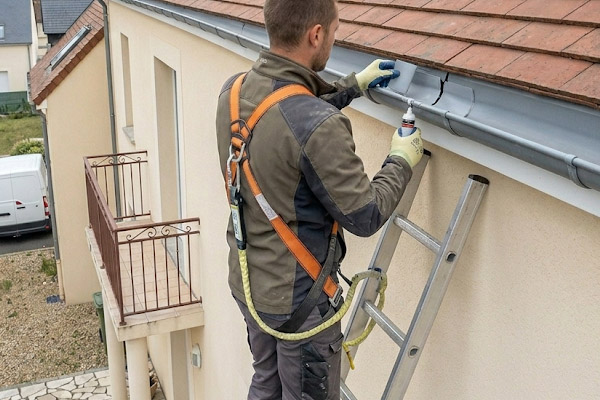 Pose de gouttières zinc et alu